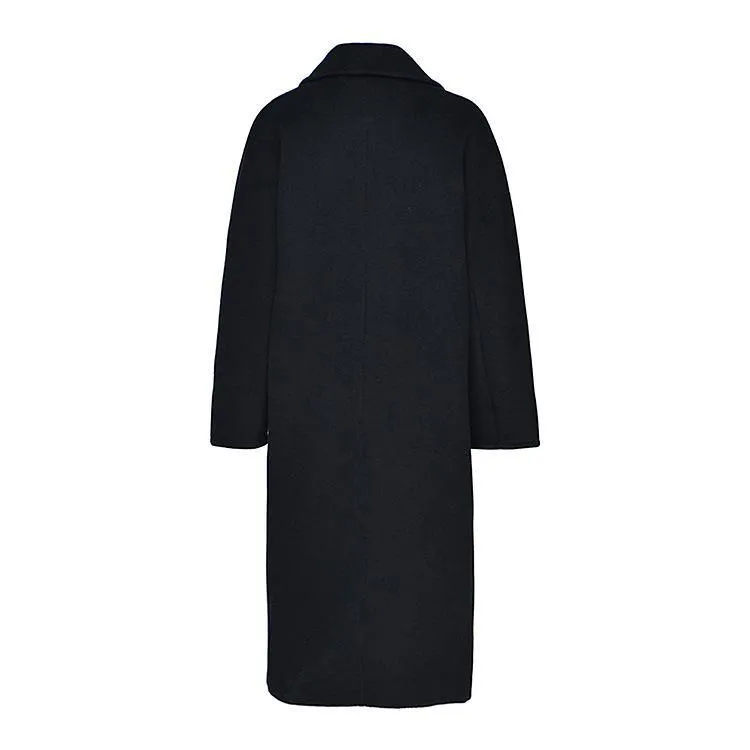 100% Wool Elegant Double Breasted Belted Warm Wool Coat