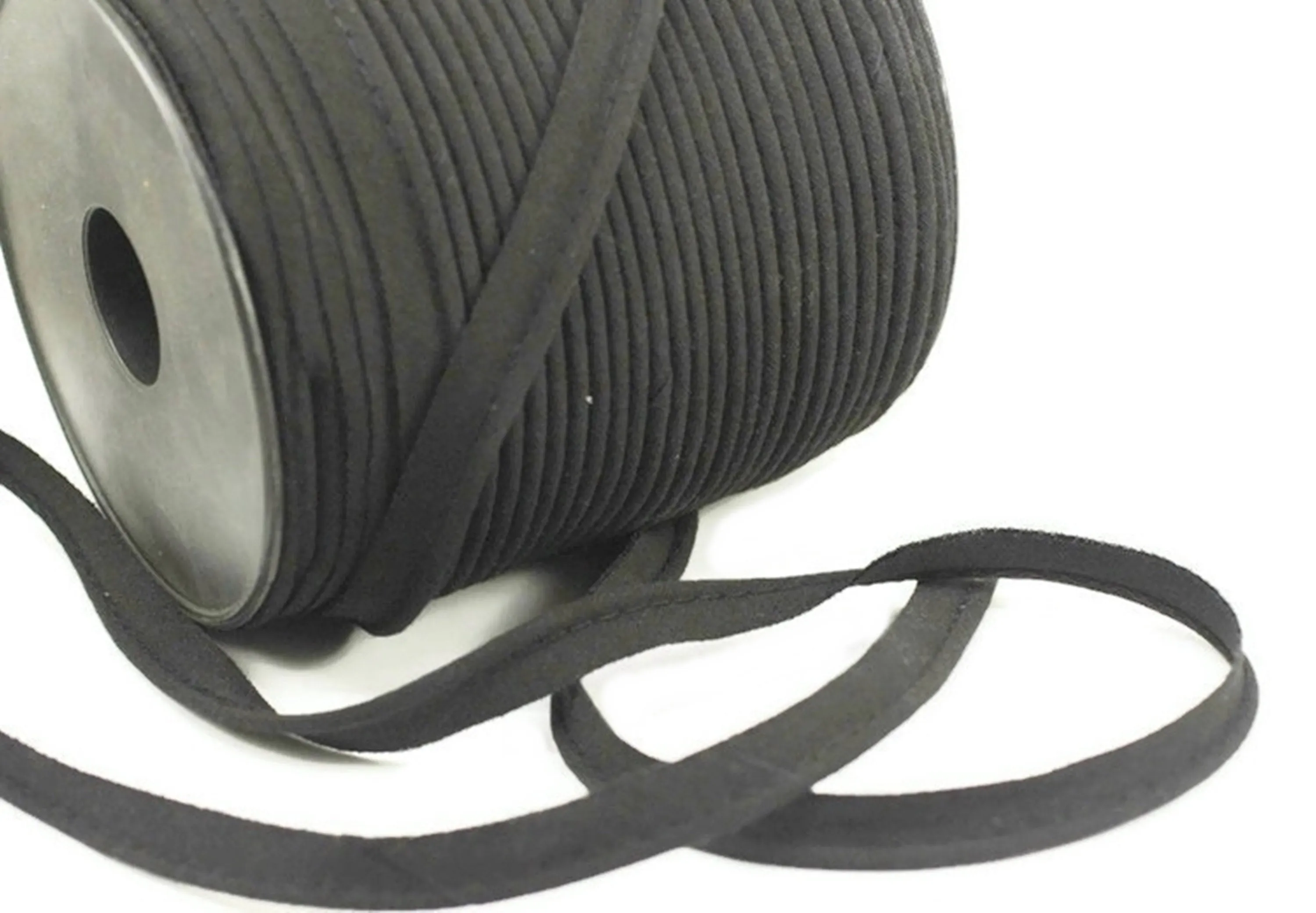 13 mm Black Bias, Cotton bias tape,  bias binding, trim (0.51 inches), Bias Binding, Bia, Tape - Tapes - bias tape fold, Bias