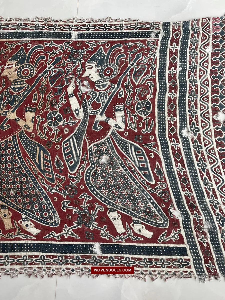 1642 Rare Toraja Ceremonial Cloth with a Row of Female Musicians