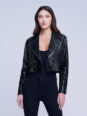 1694KDWCnoco L'Agence Laverne Crop Biker Jacket