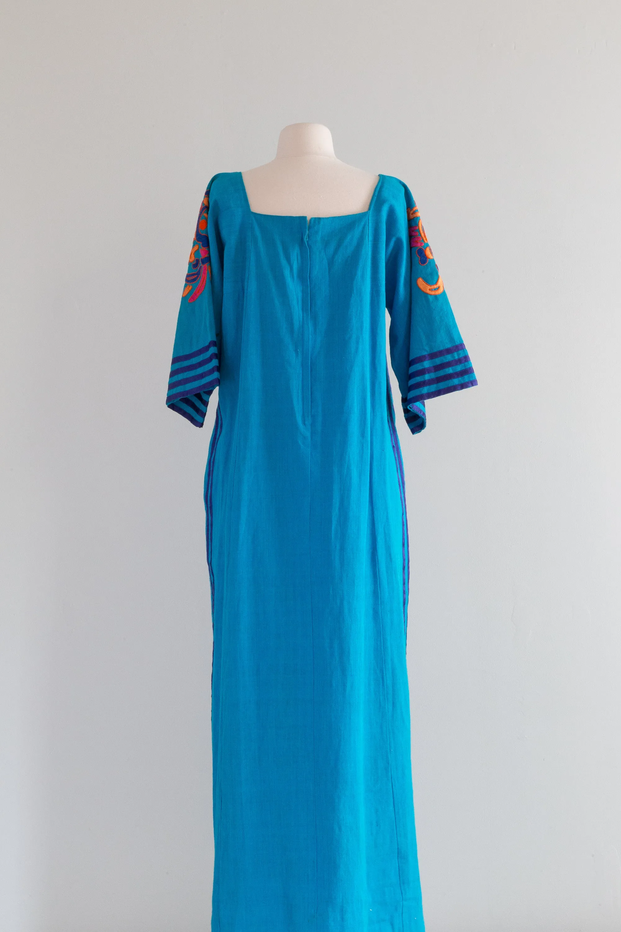 1970s Mexican Art Kaftan By Irene Pulos / ML