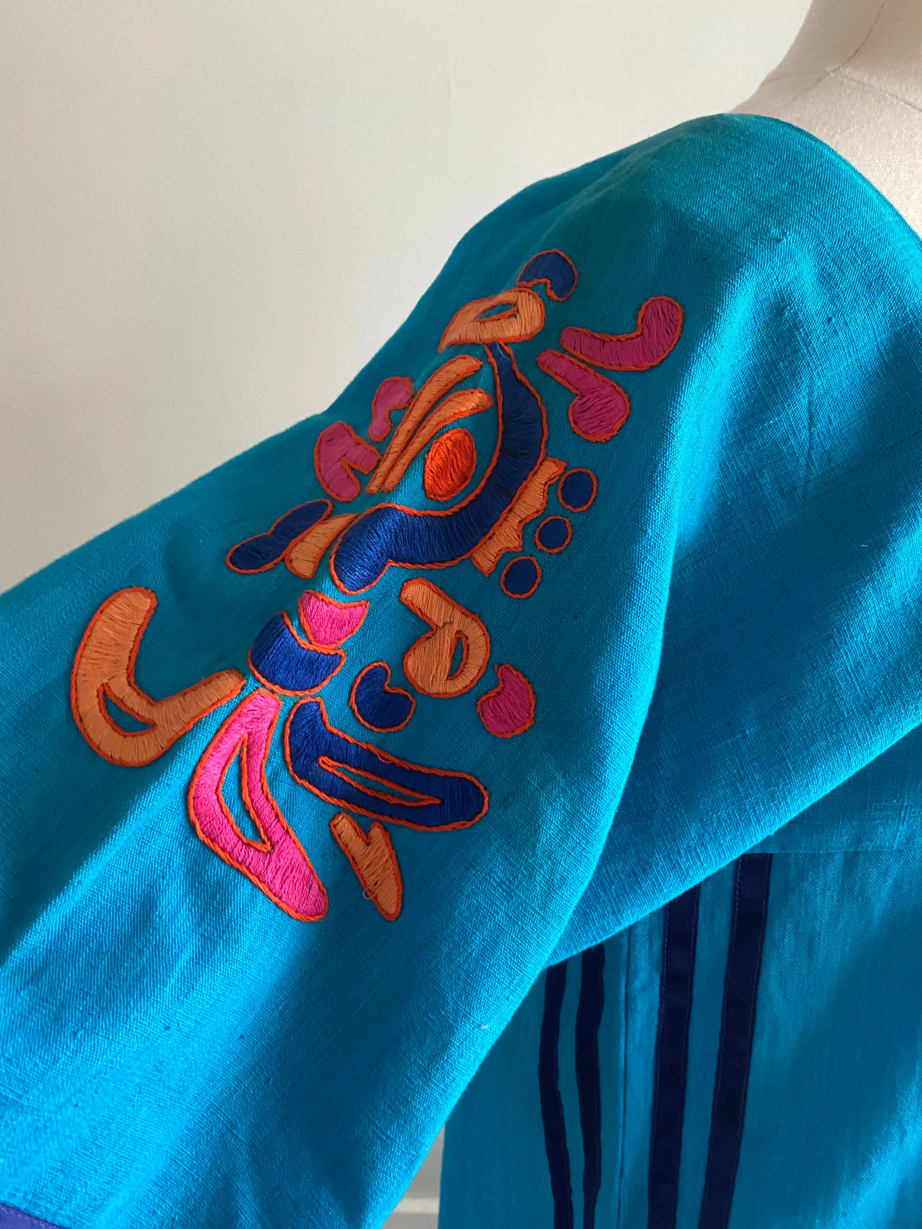 1970s Mexican Art Kaftan By Irene Pulos / ML