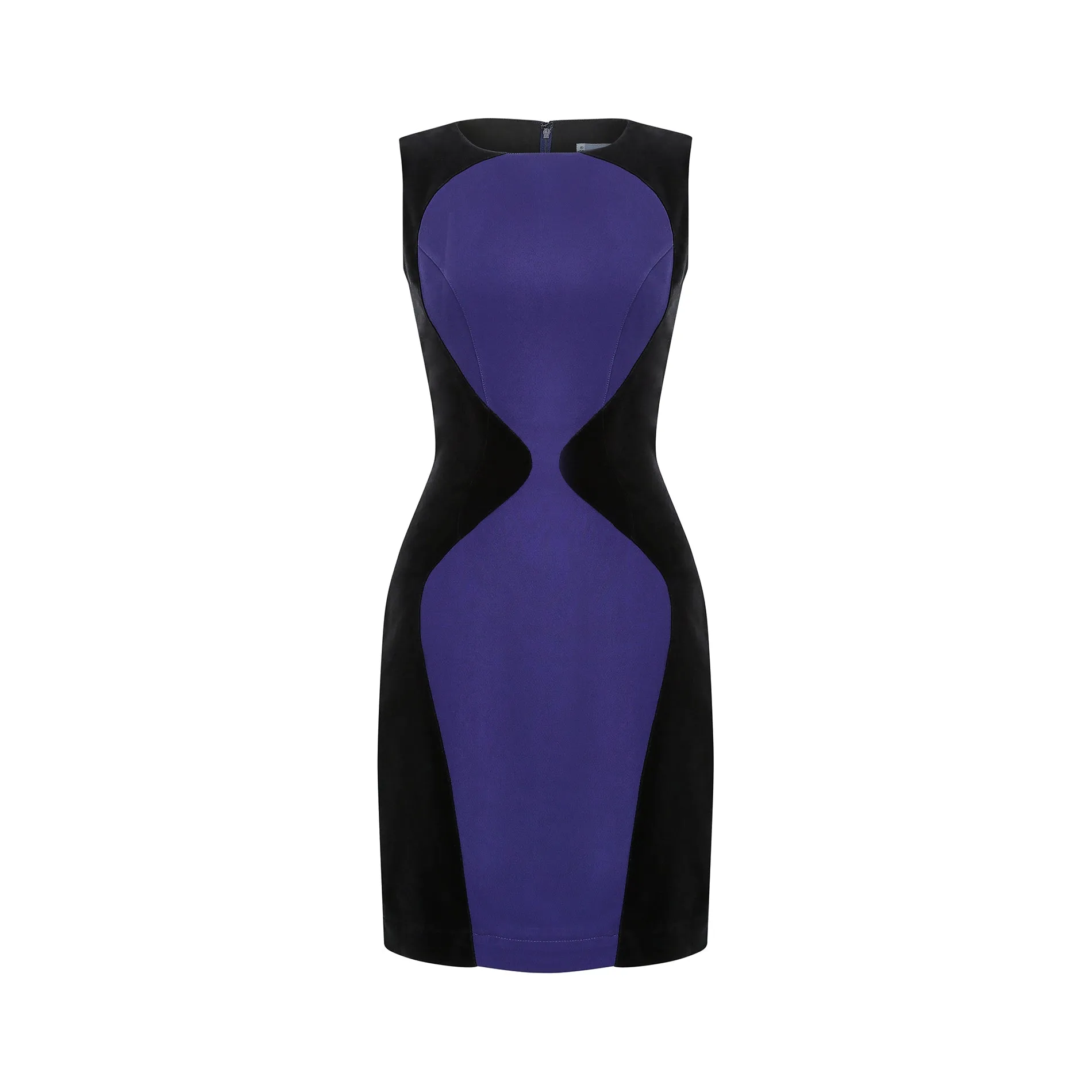 1990s Thierry Mugler Indigo and Black Velvet Dress