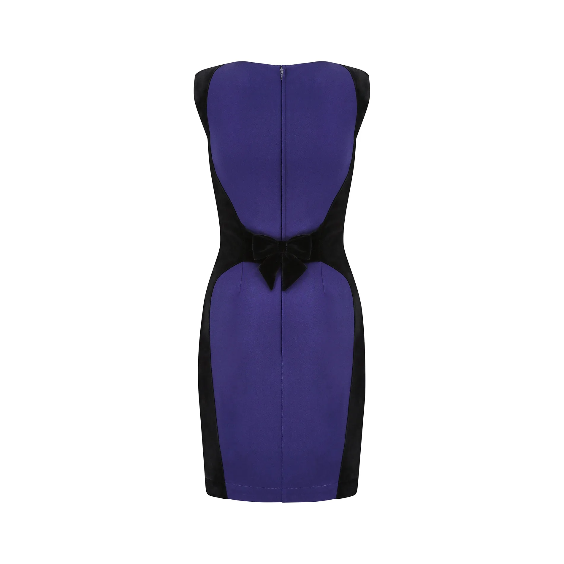 1990s Thierry Mugler Indigo and Black Velvet Dress