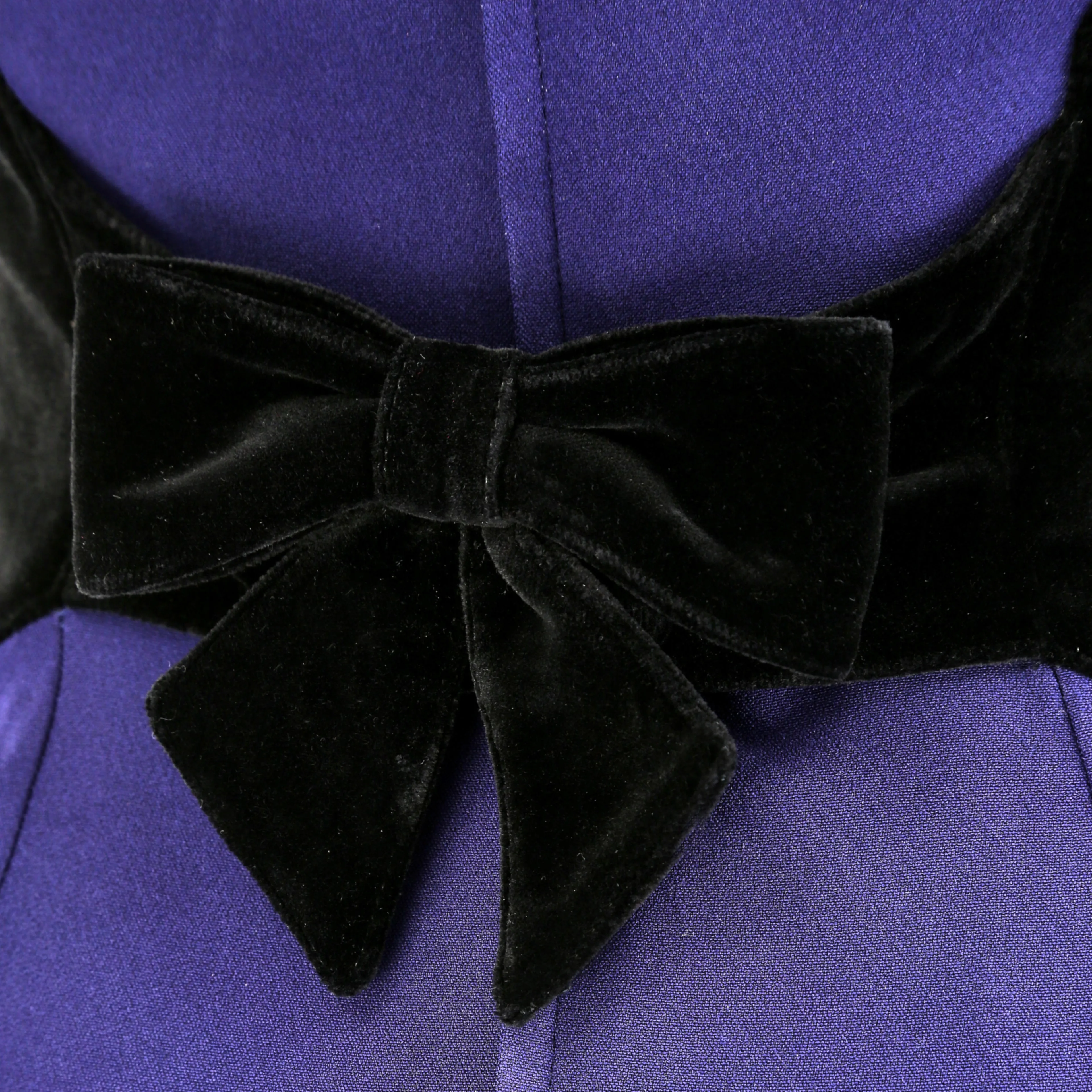 1990s Thierry Mugler Indigo and Black Velvet Dress