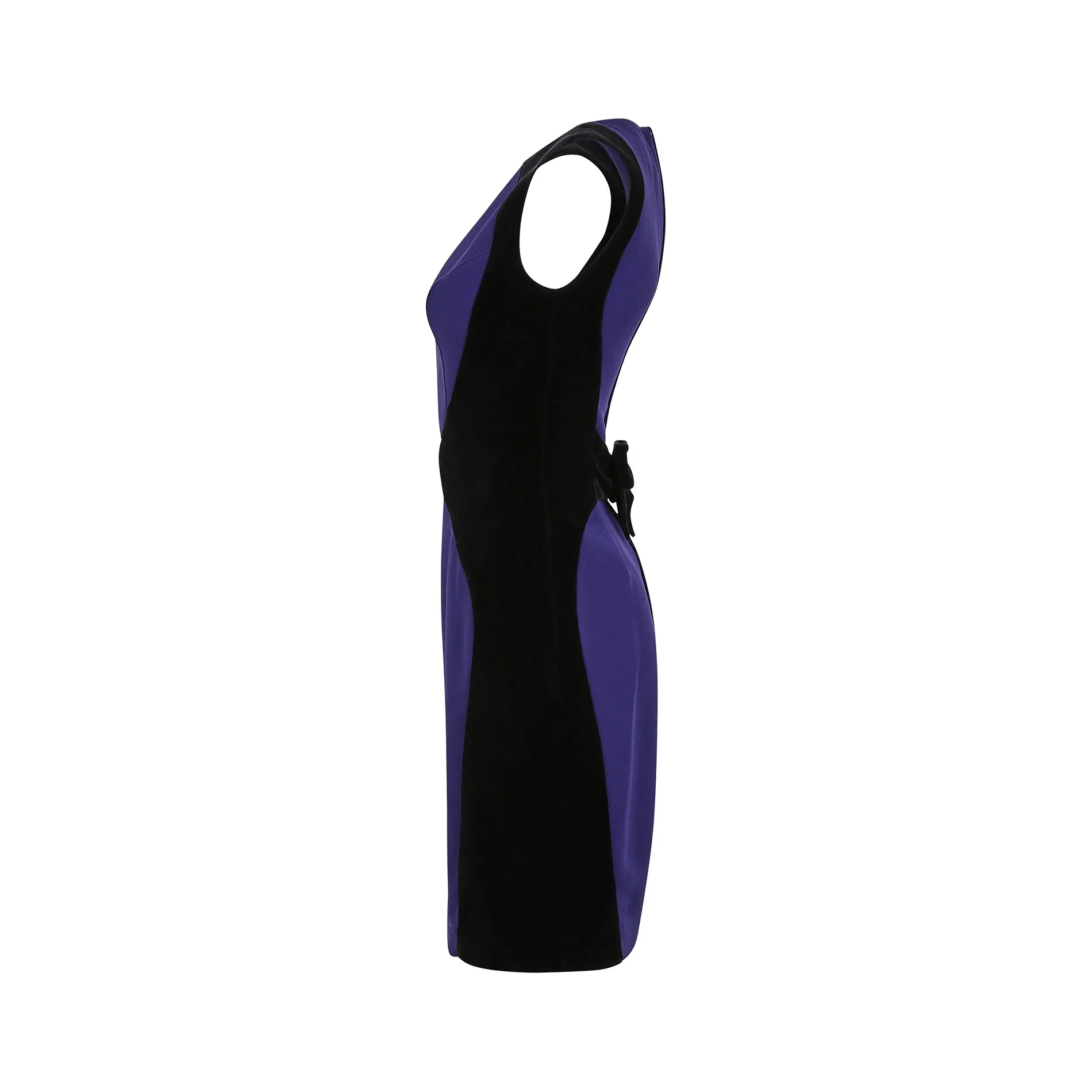 1990s Thierry Mugler Indigo and Black Velvet Dress