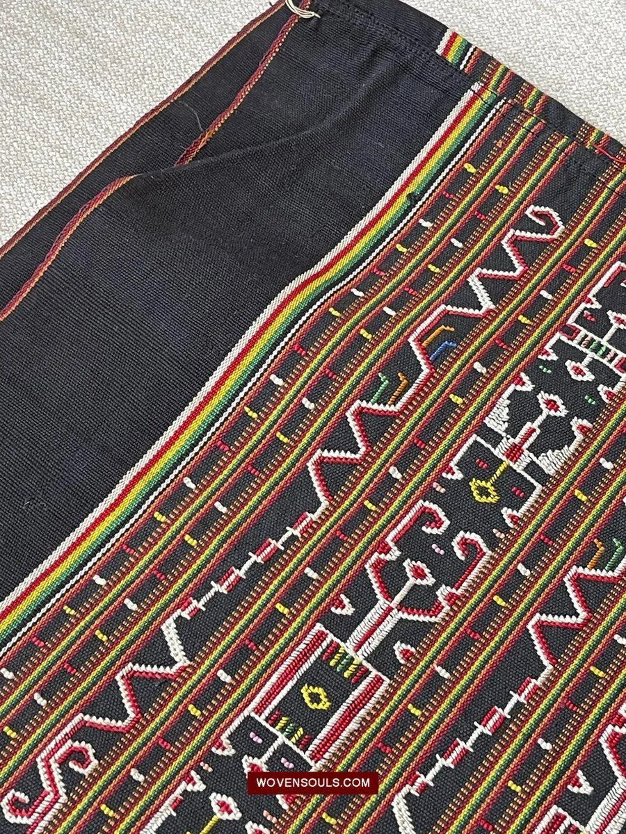 210 Rare Vintage Woven Sungit Skirt from Borneo with Human Consummation motif