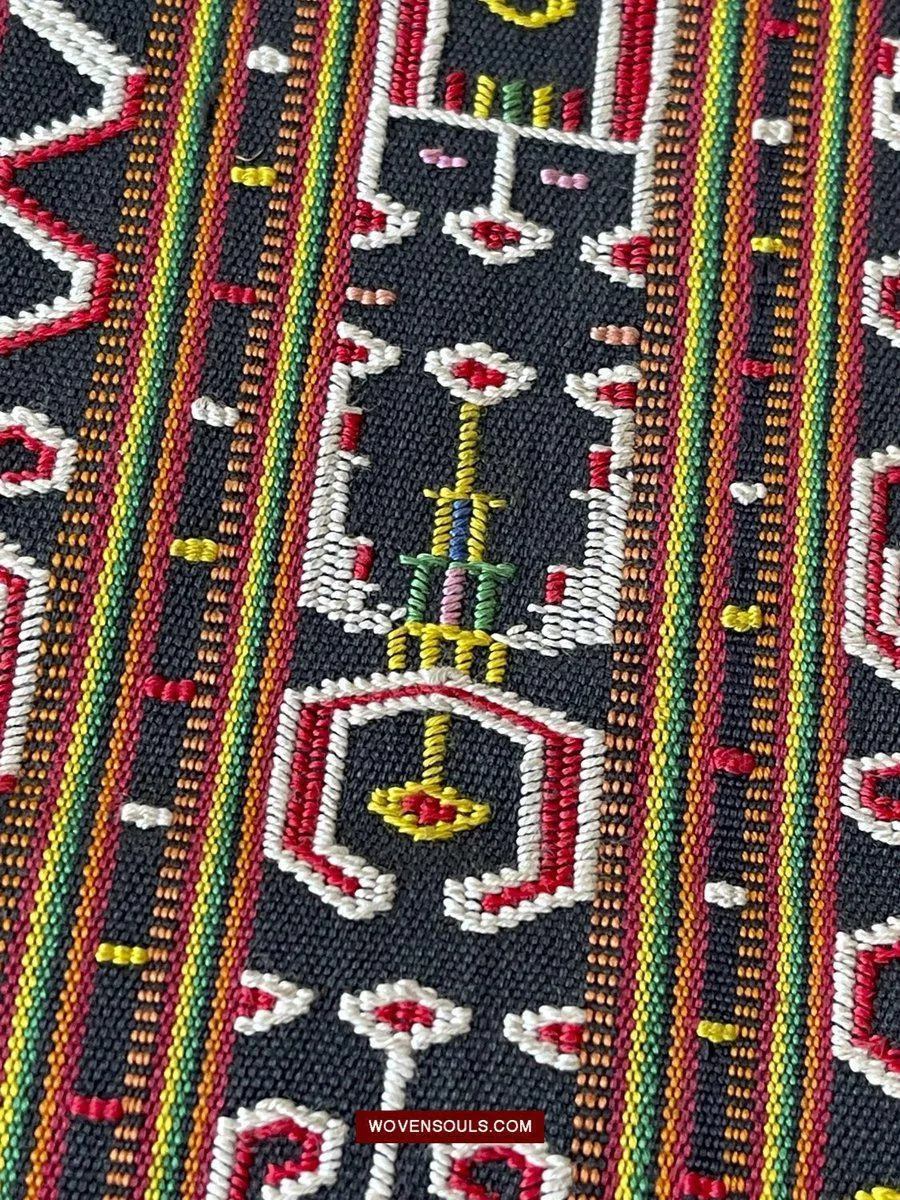 210 Rare Vintage Woven Sungit Skirt from Borneo with Human Consummation motif