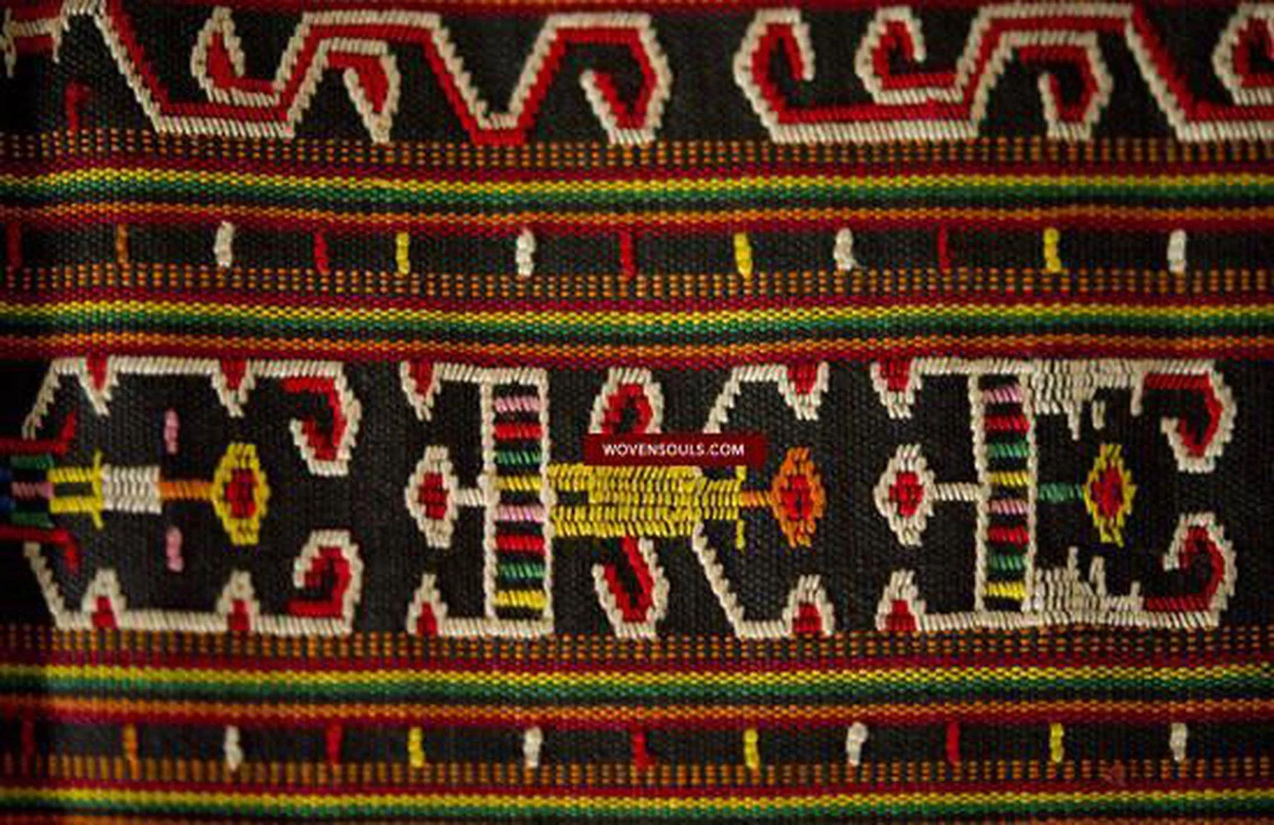 210 Rare Vintage Woven Sungit Skirt from Borneo with Human Consummation motif