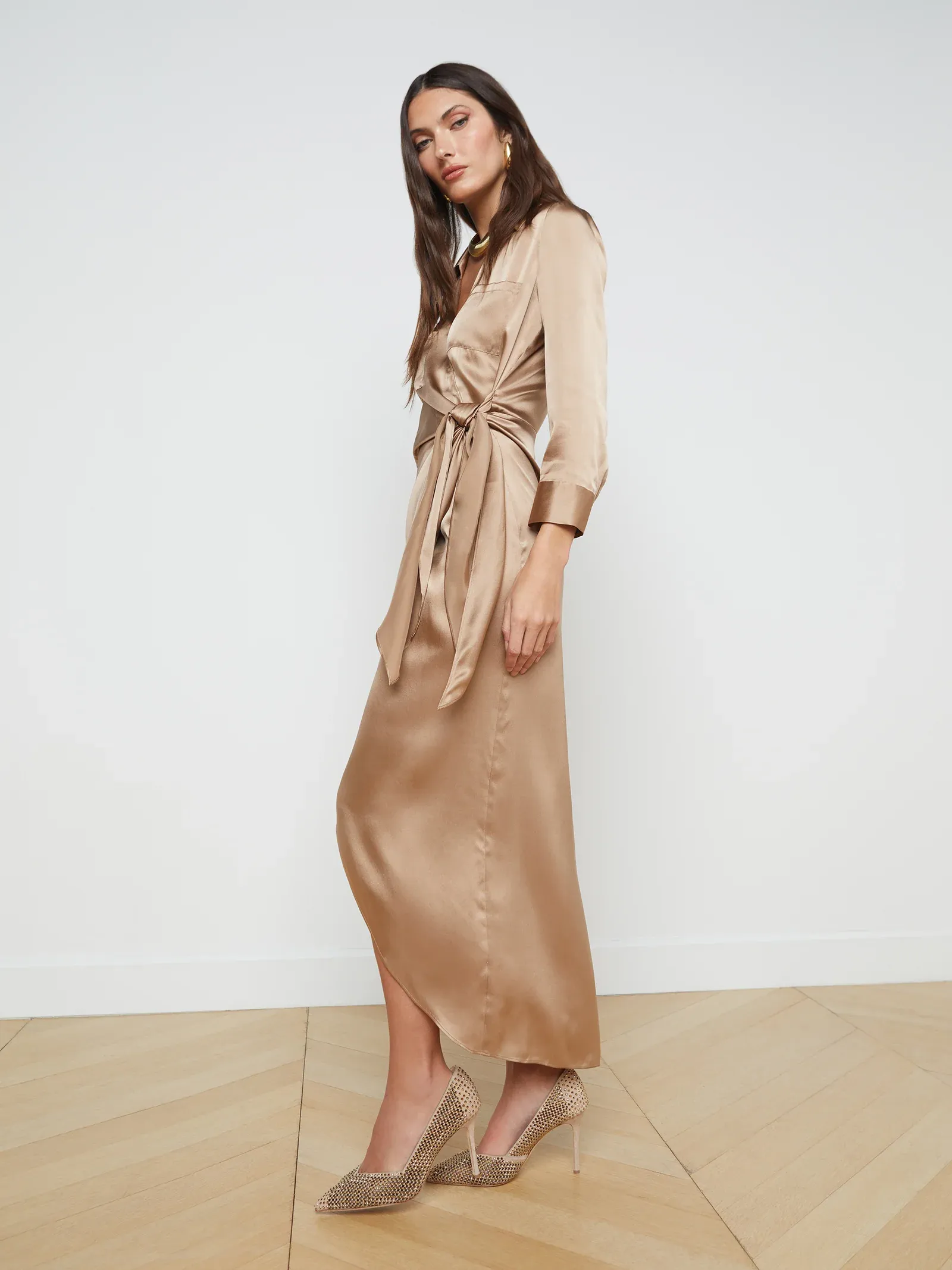 61283CLWdkcp L'Agence Kadi Wrap Dress