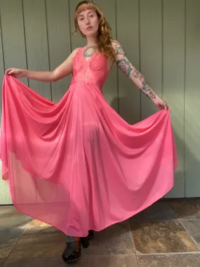 70s/80s pink Olga gown 9687