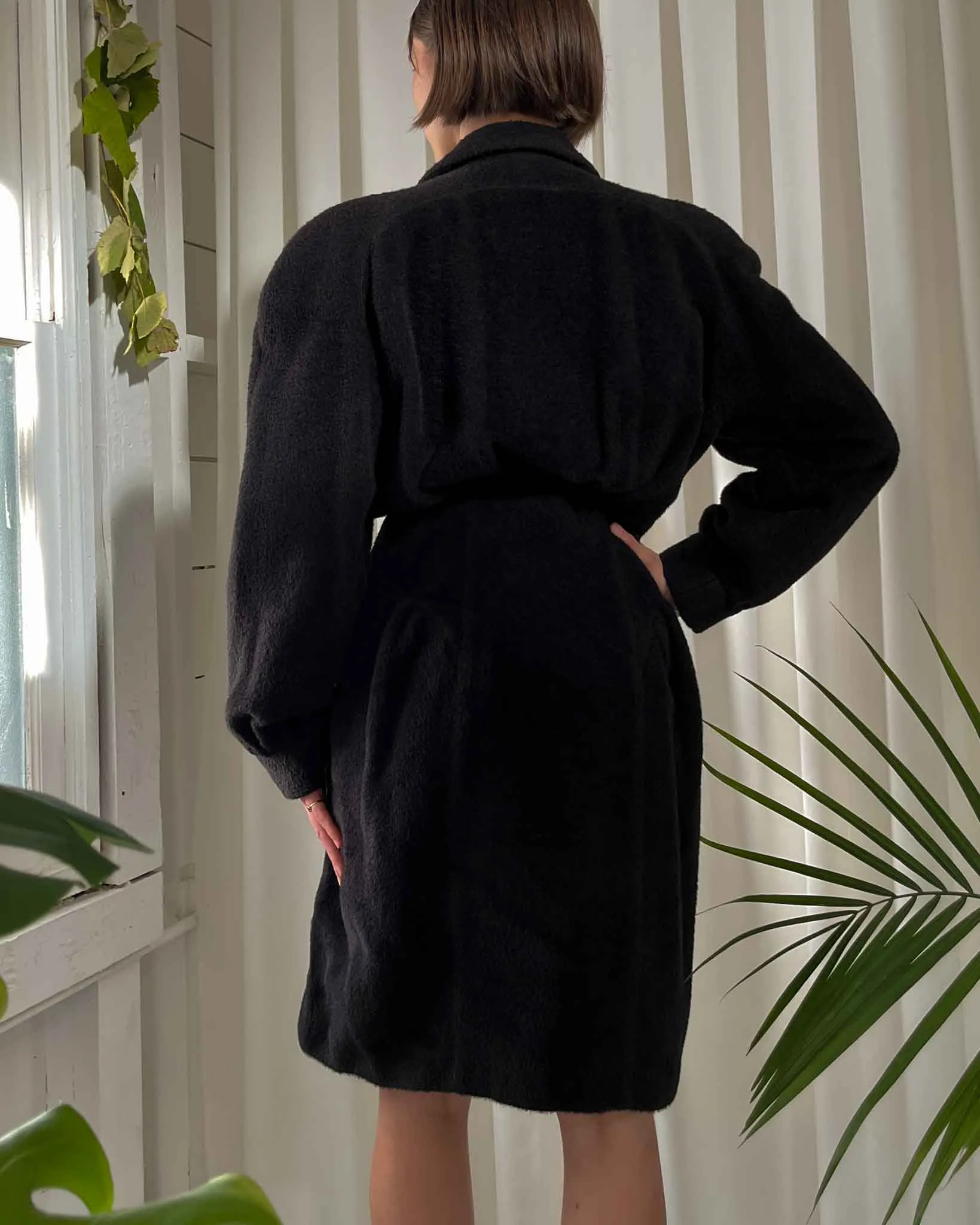 80s Mugler Alpaca Wool Coat | S