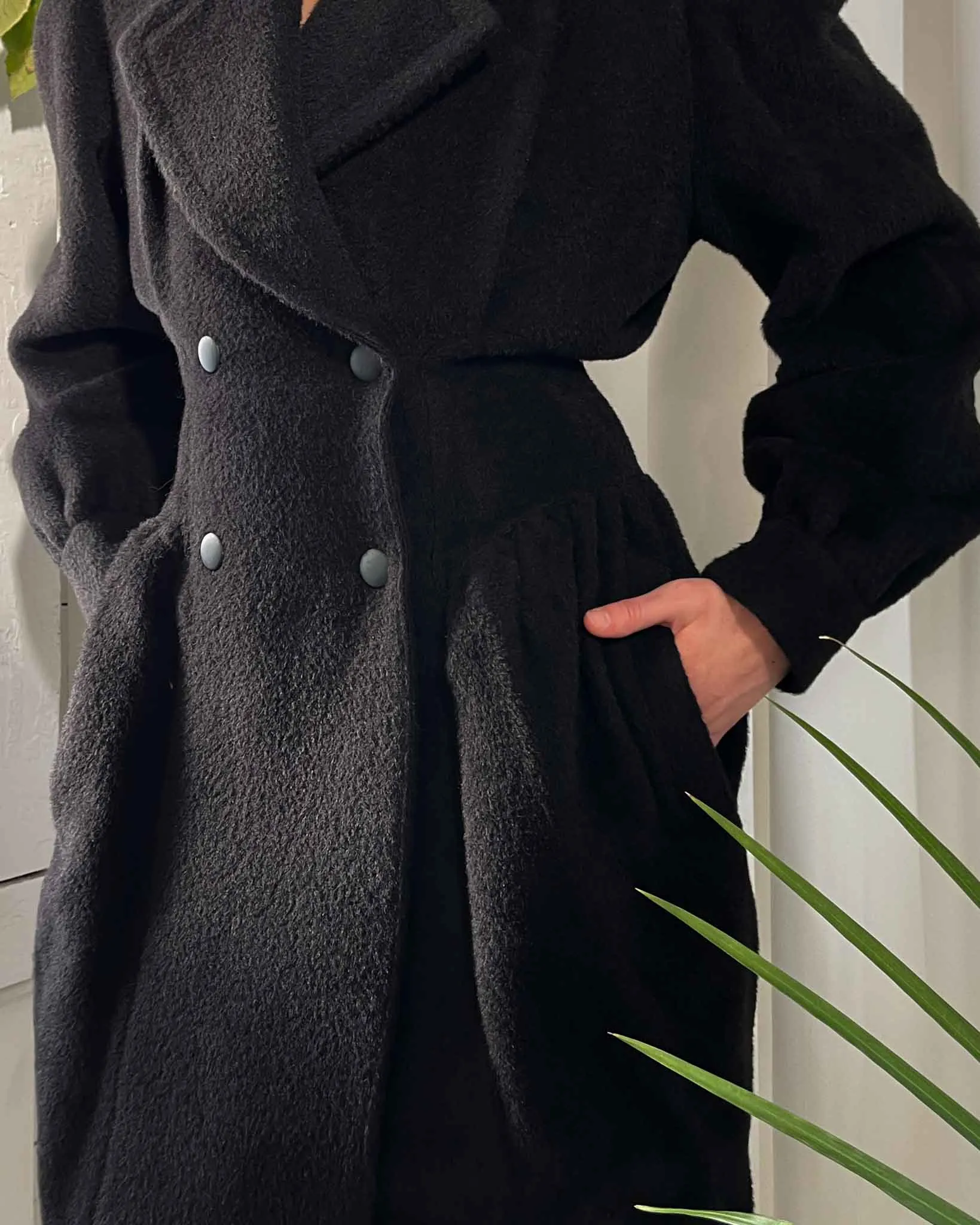 80s Mugler Alpaca Wool Coat | S