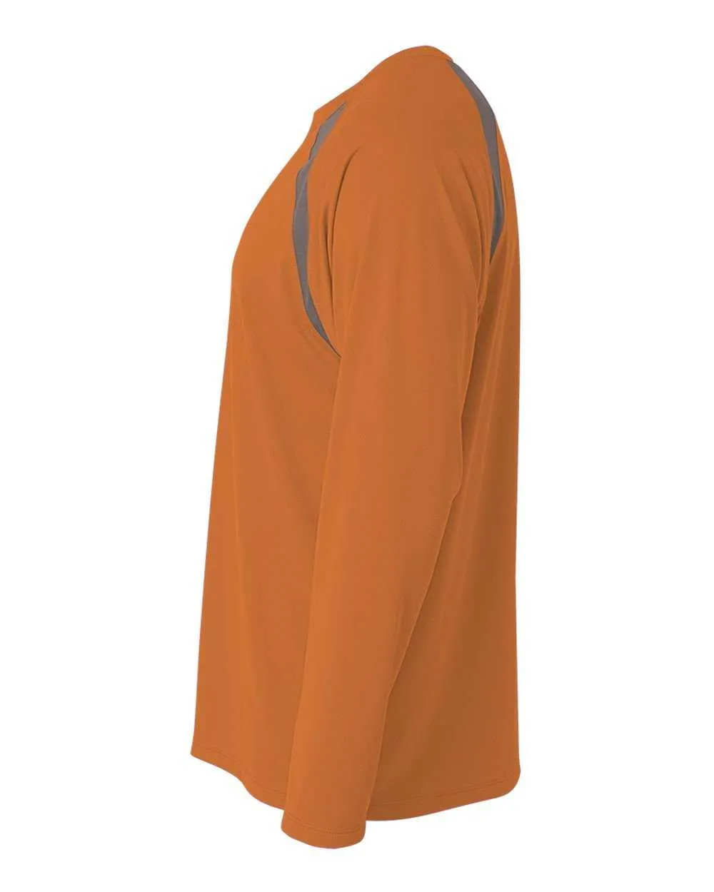 A4 N3003 Spartan Long Sleeve Color Block Crew - Orange Graphite