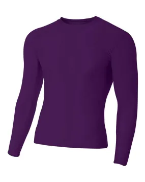 A4 N3133 Long Sleeve Compression Crew - Purple