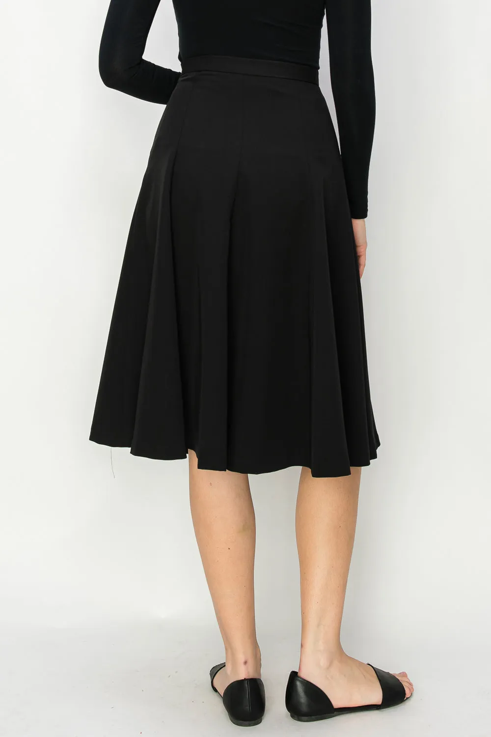 Abby Dress Fabric Knee Length Paneled Skirt With Side Zip Closure