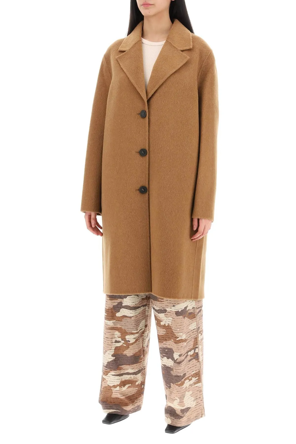 Acne Studios Midi Wool And Alpaca Coat