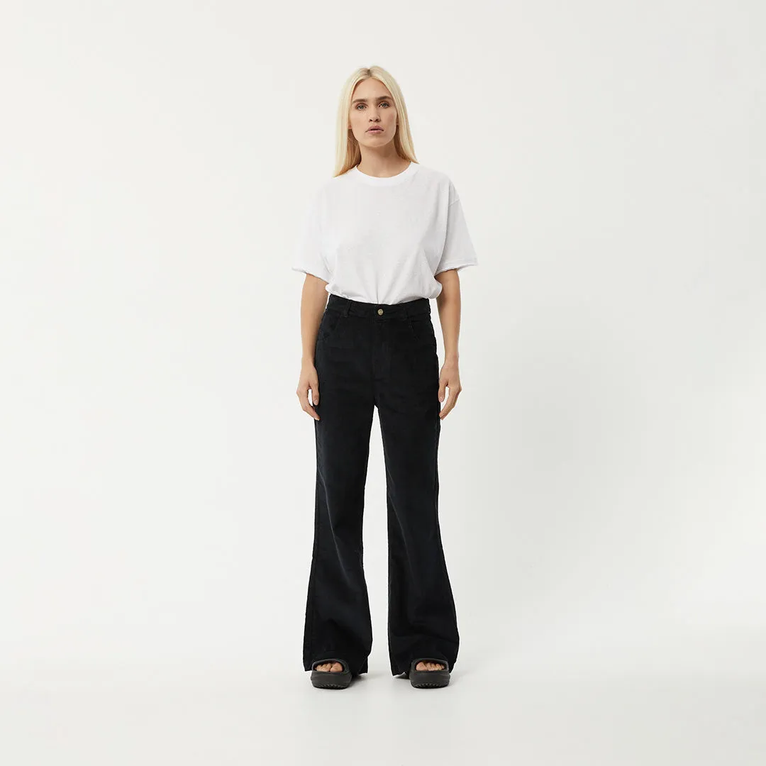 AFENDS Womens Marsha - Corduroy Slim Flared Pants - Black