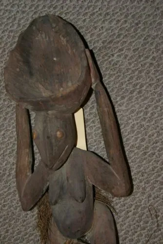 Aibom Meri Statue Handcarved Coal Carrier Japandai Oceanic Art Papua Guinea 32A6