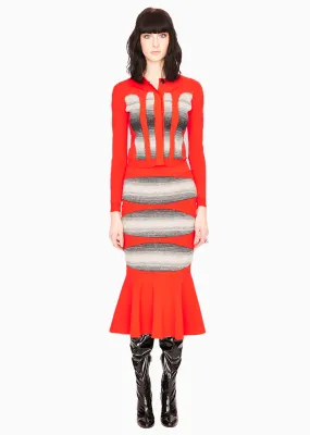 Alice - Knit, Poppy Red Long Sleeve Women's Striped Sweater