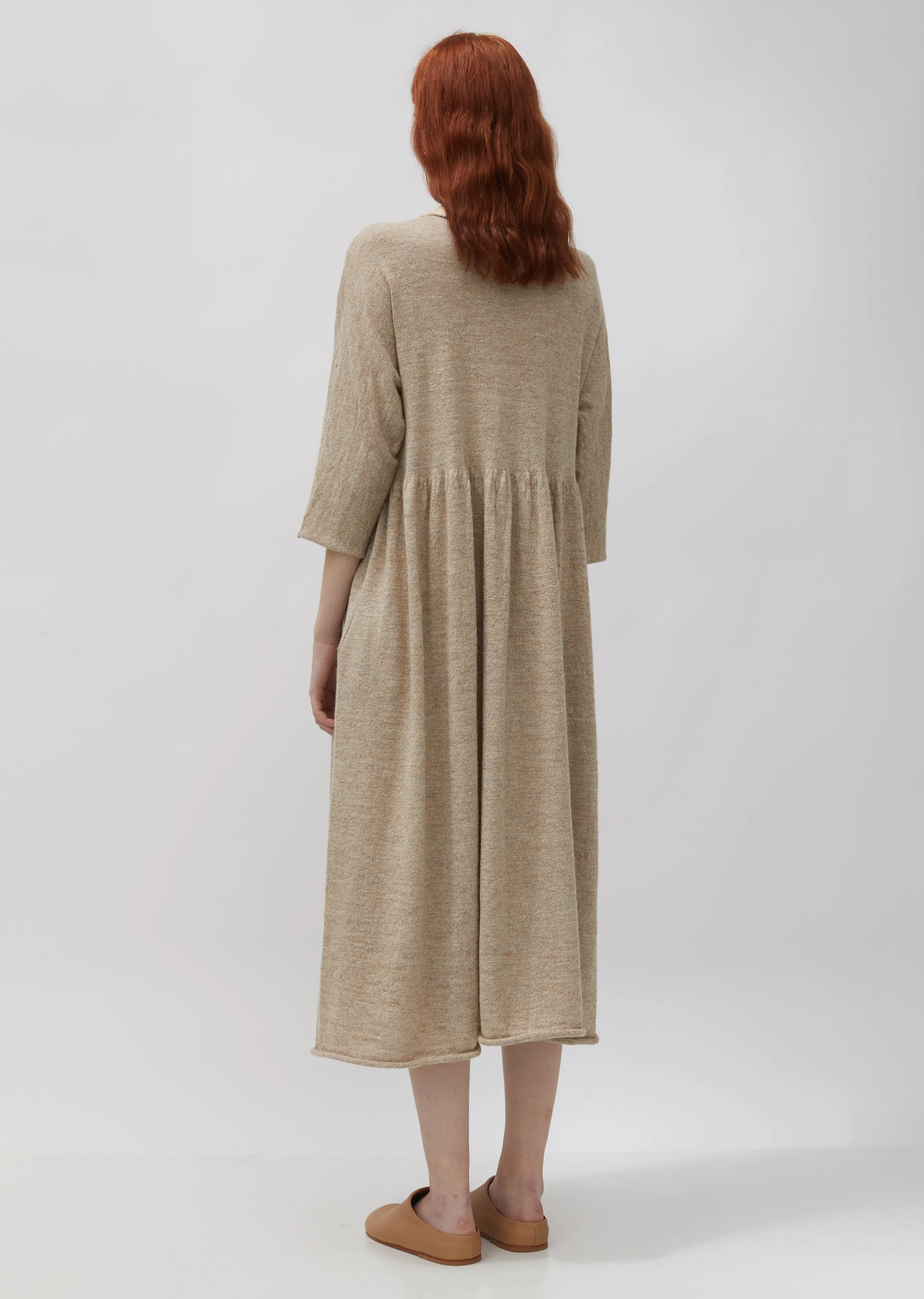 Alpaca & Linen Tier Caftan Sweater Dress