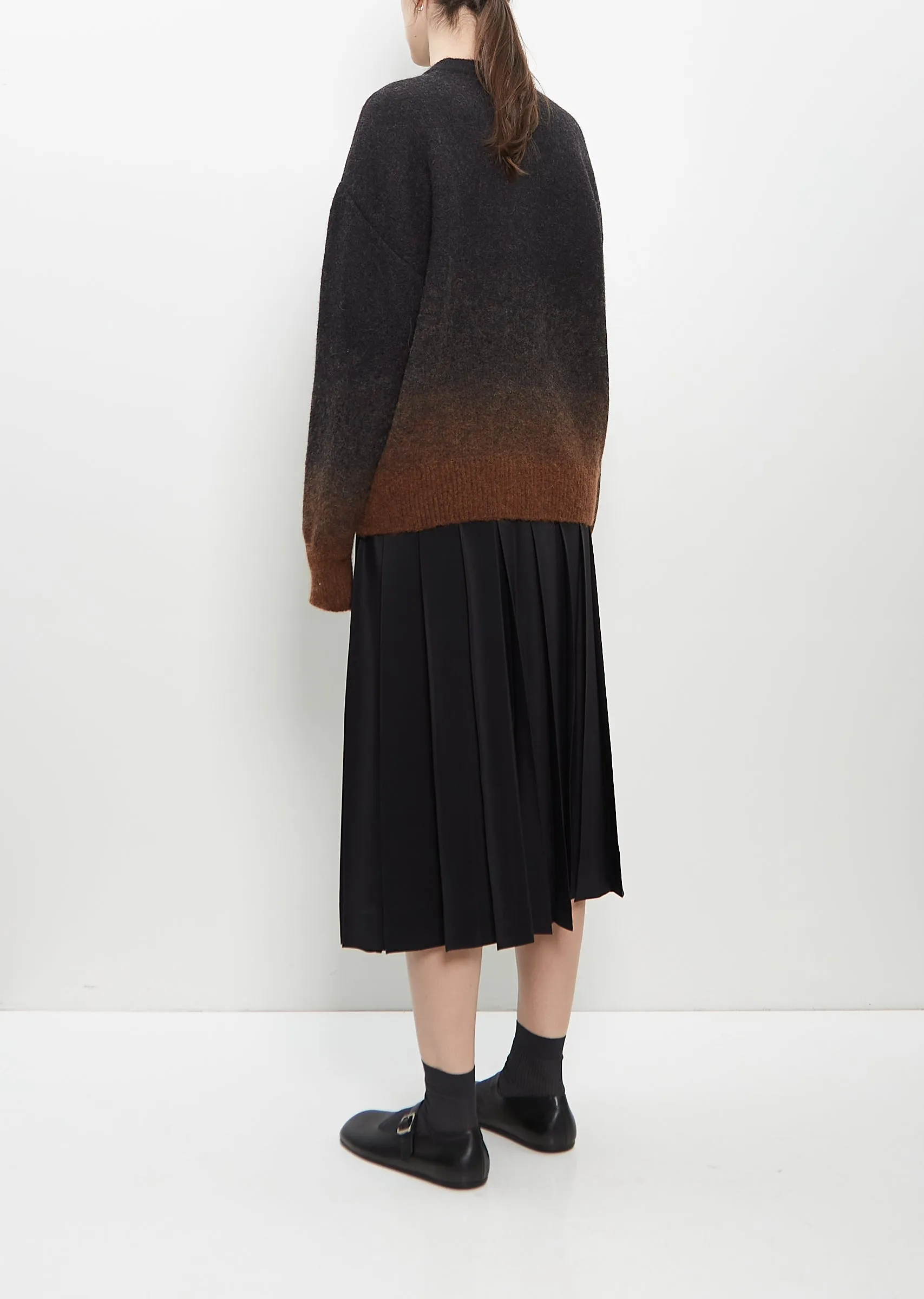 Alpaca Merino Wool Knit Jumper — Chocolate Ombre