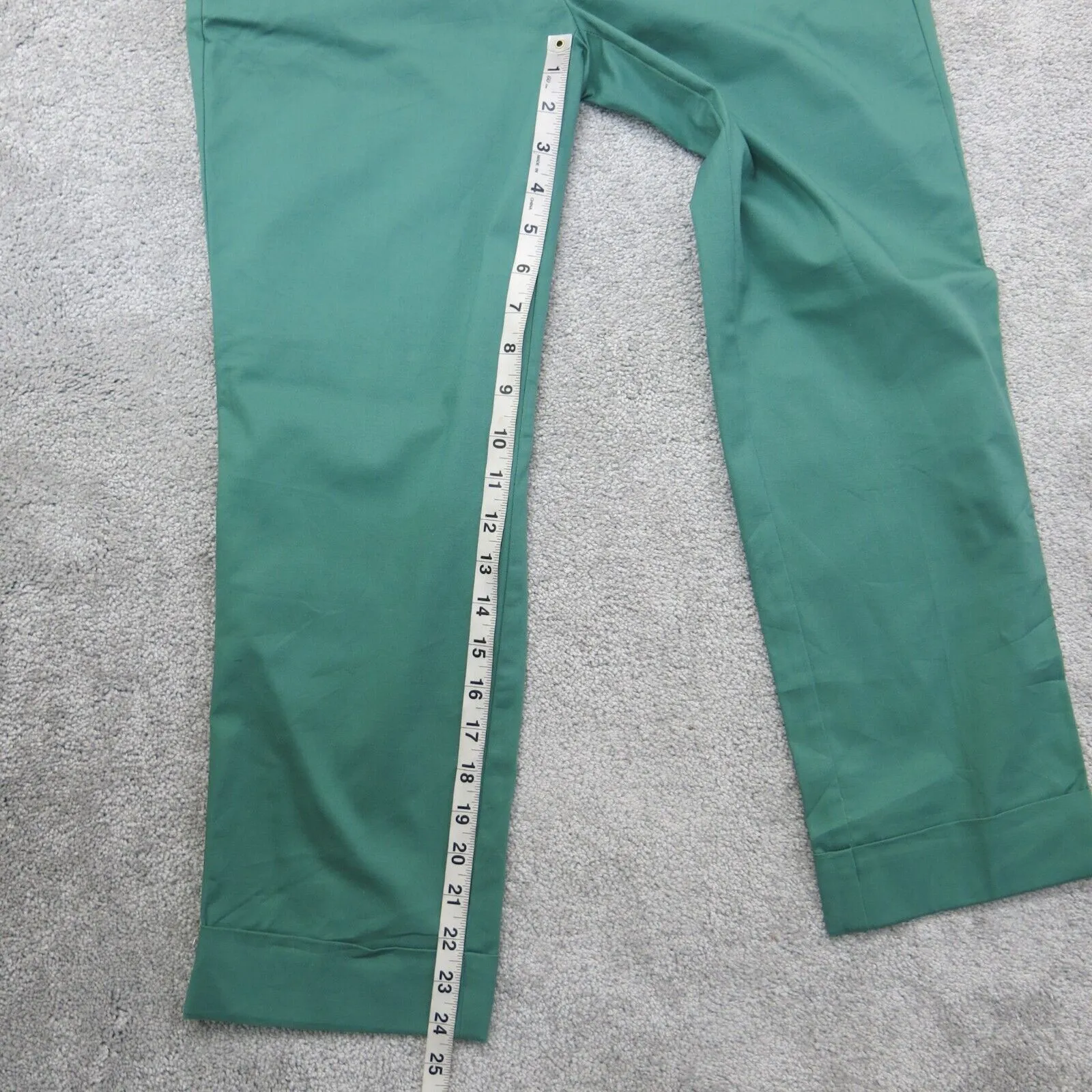 Ann Taylor Mens Straight Leg Dress Pants Mid Rise Four Pockets Green Size 0