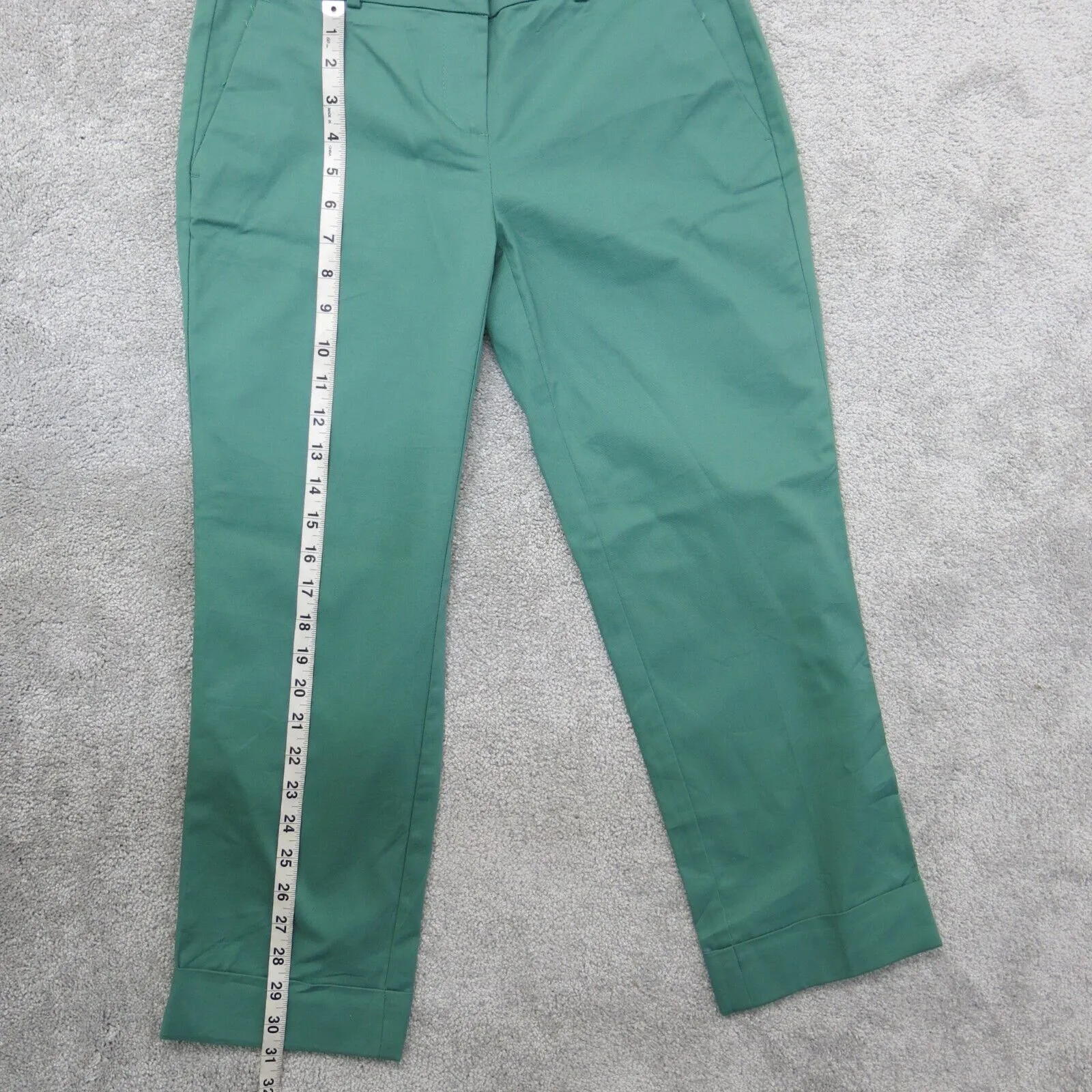 Ann Taylor Mens Straight Leg Dress Pants Mid Rise Four Pockets Green Size 0