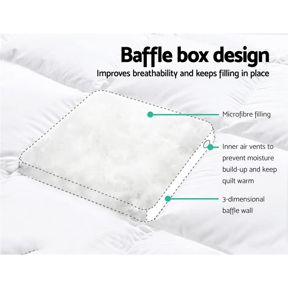 Anti-Allergy Microfibre Pillowtop Mattress Topper King Single Giselle Bedding