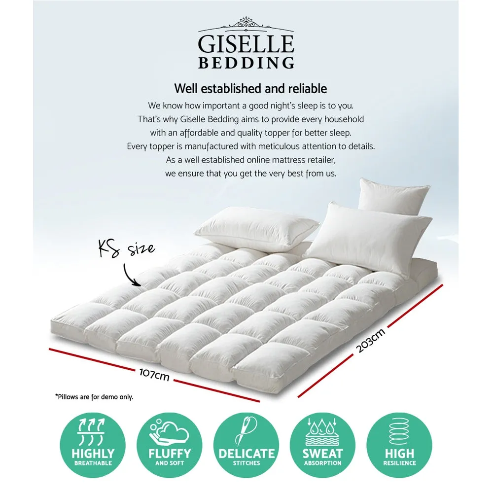 Anti-Allergy Microfibre Pillowtop Mattress Topper King Single Giselle Bedding