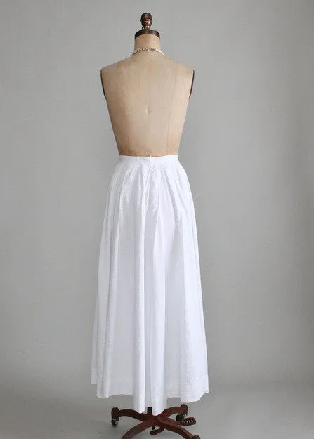 Antique 1910s White Cotton Lawn Party Skirt