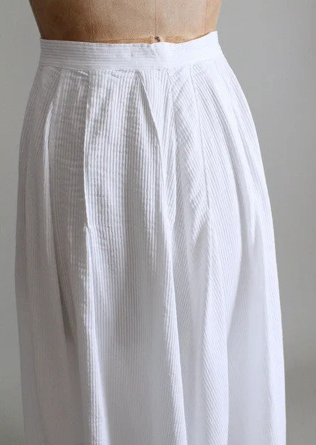 Antique 1910s White Cotton Lawn Party Skirt