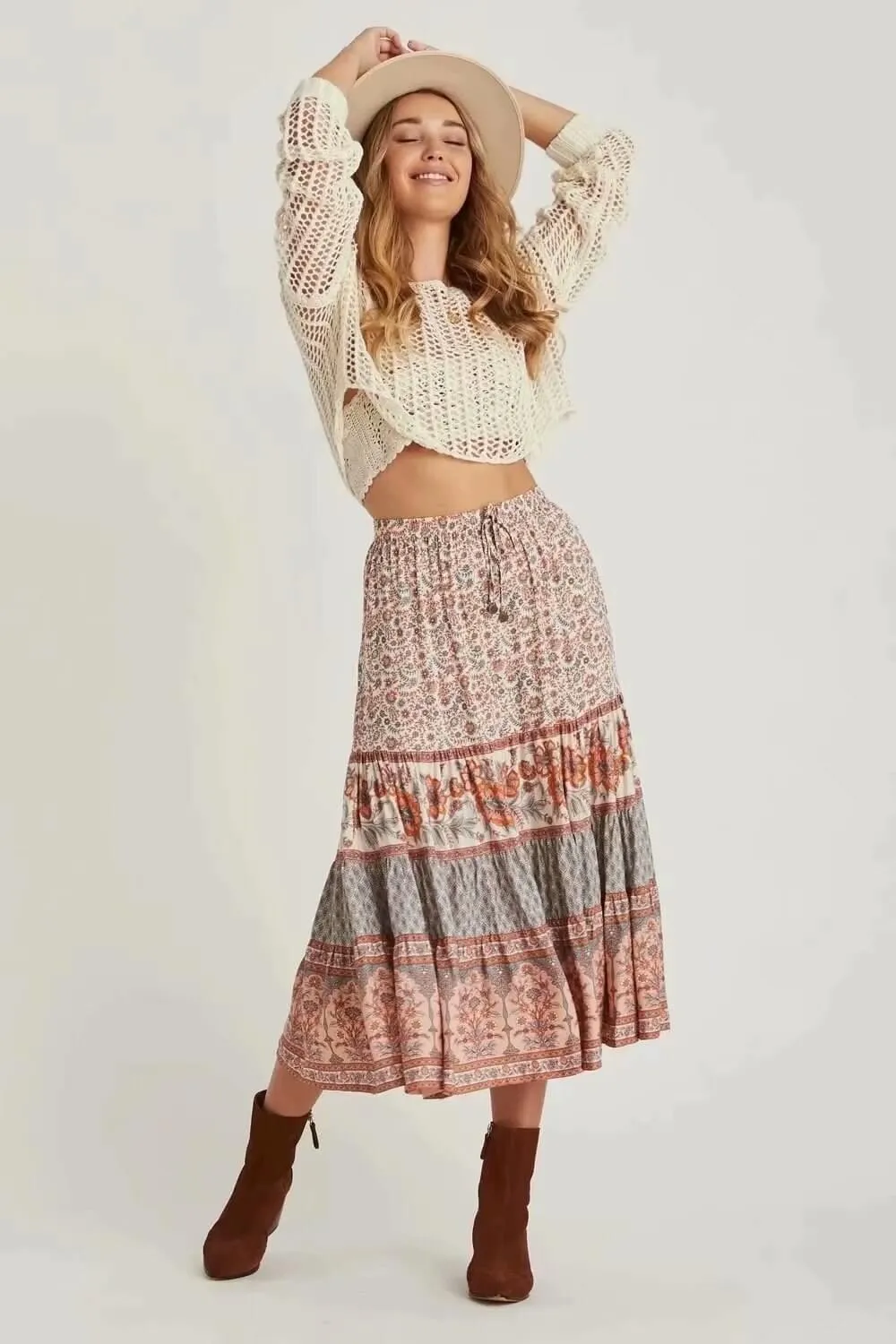 Anya Bohemian Floral Skirt