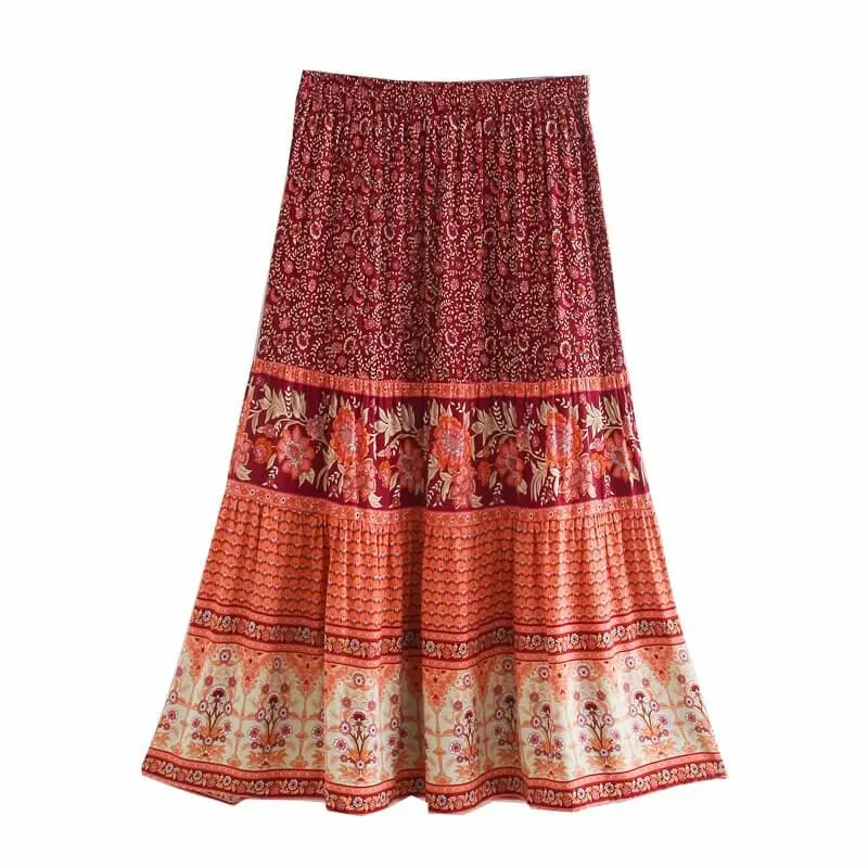 Anya Bohemian Floral Skirt