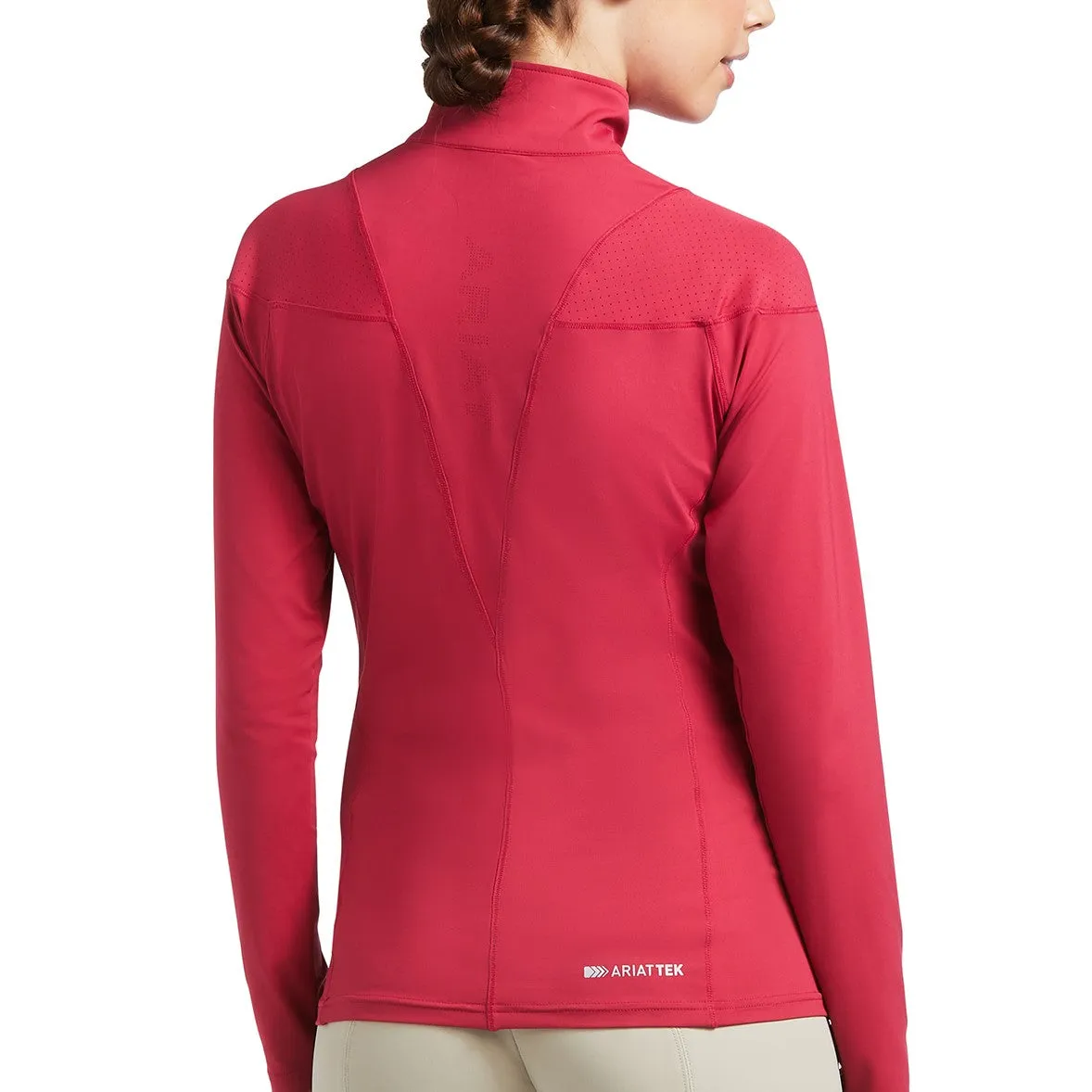 Ariat Ladies Auburn Zip Baselayer Red Bud Long Sleeve Shirt 10039495