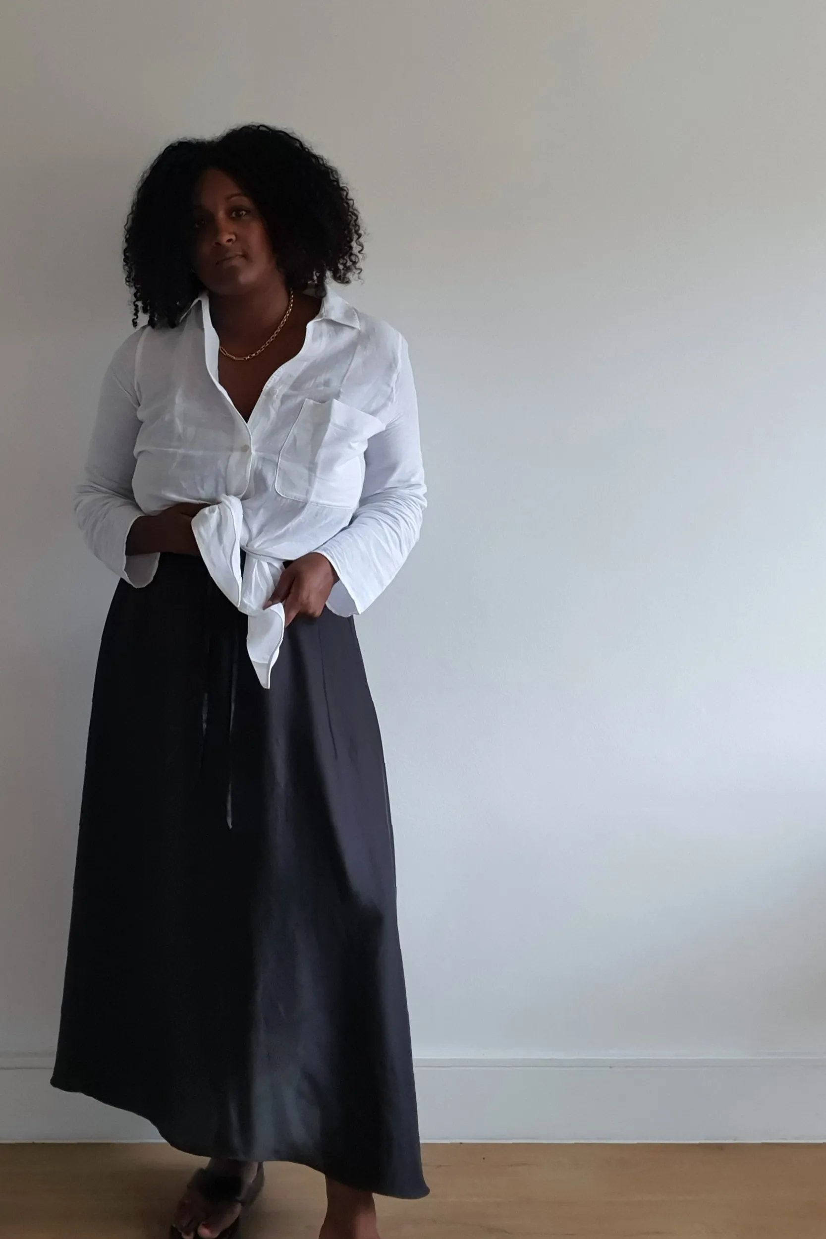 ARKET MIDI SATIN SKIRT