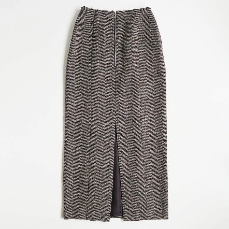 【AURALEE/オーラリー】<br>LAMA SHETLAND WOOL TWEED SKIRT <br>A24AS07LS