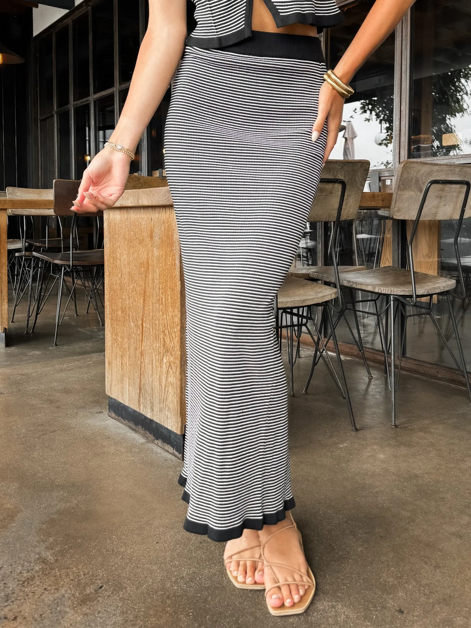 Aurora Stripe Knit Midi Skirt - Final Sale