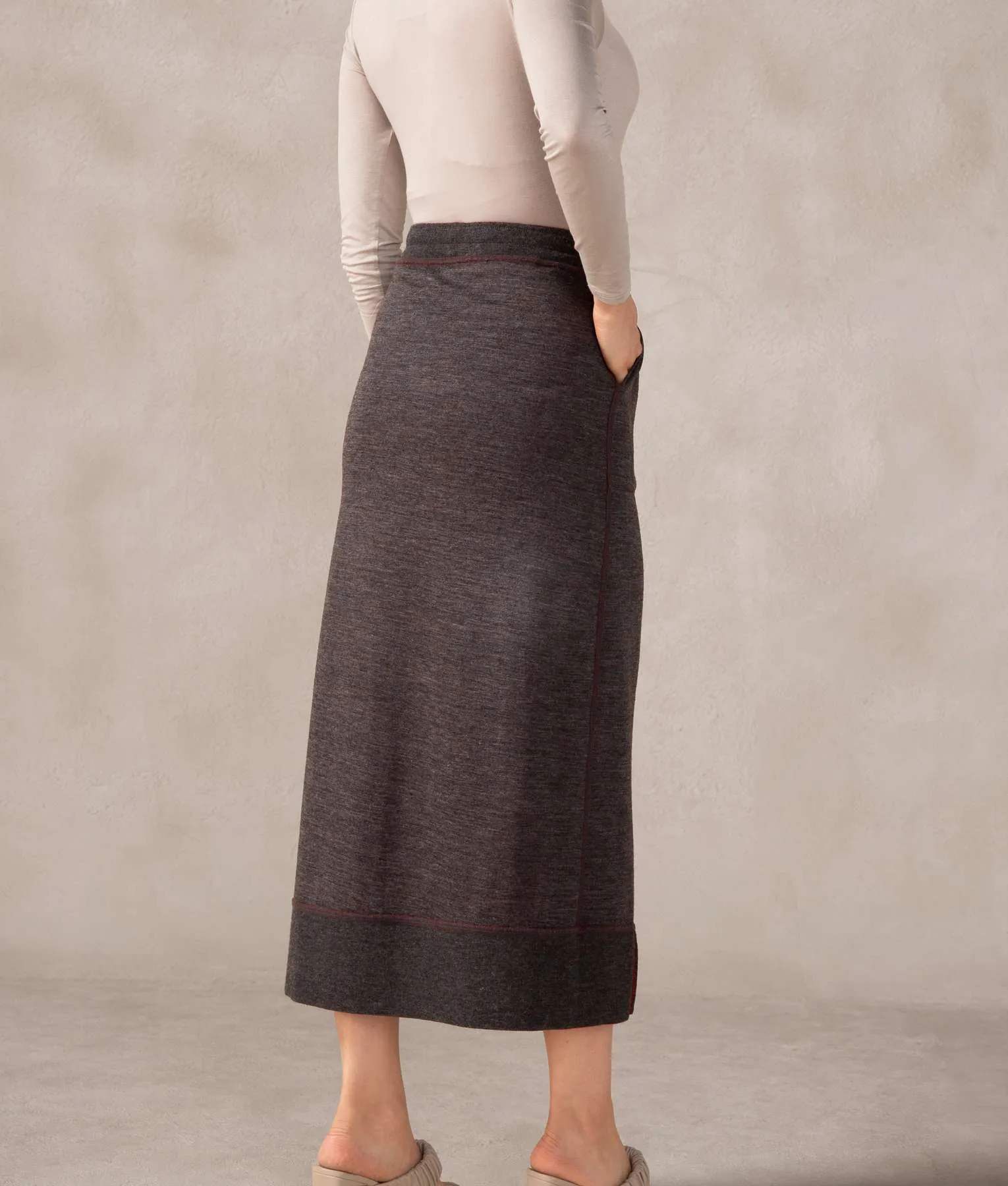 Baby Alpaca and Silk Cargo Skirt