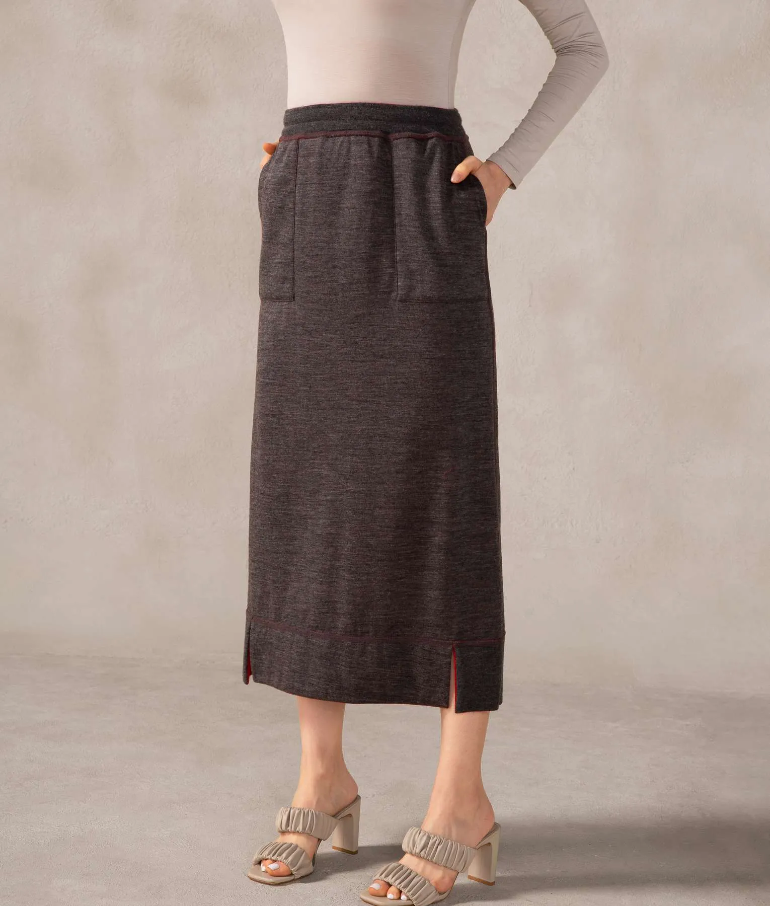 Baby Alpaca and Silk Cargo Skirt