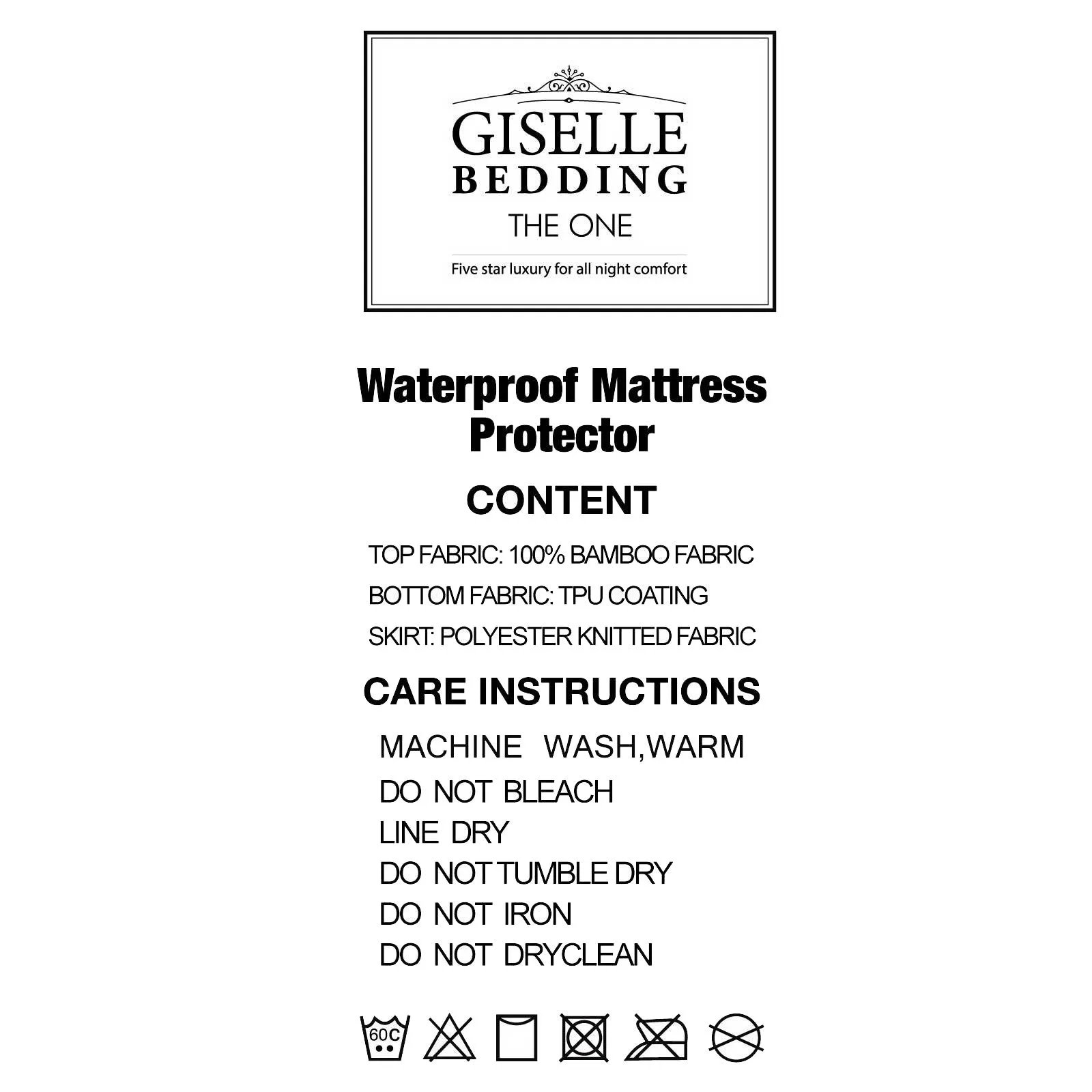 Bamboo Water-Resistant Mattress Protector Single - Giselle Bedding