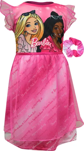 Barbie Dress Up Toddler Nightgown with Scrunchie