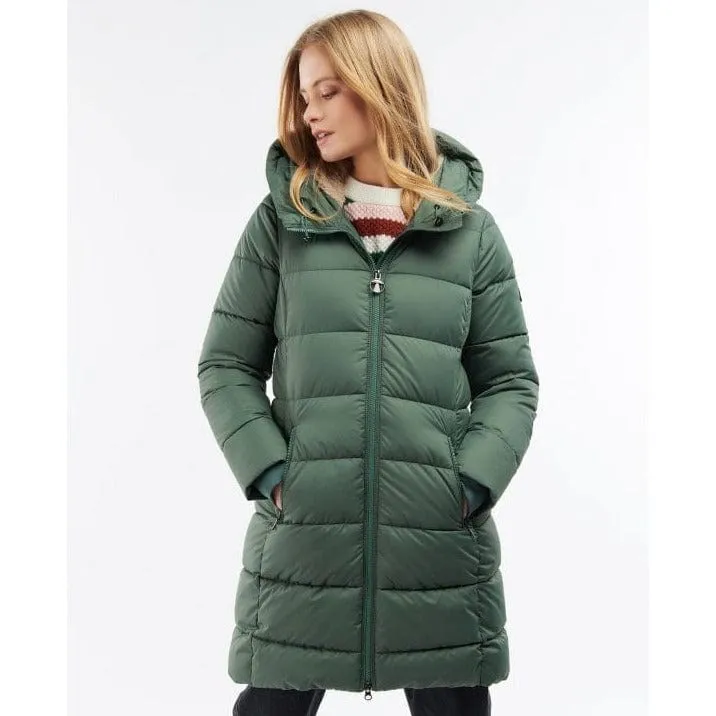 Barbour Avondale Women's Quilted Teddy Lined Hoodalchemy Green Jacket