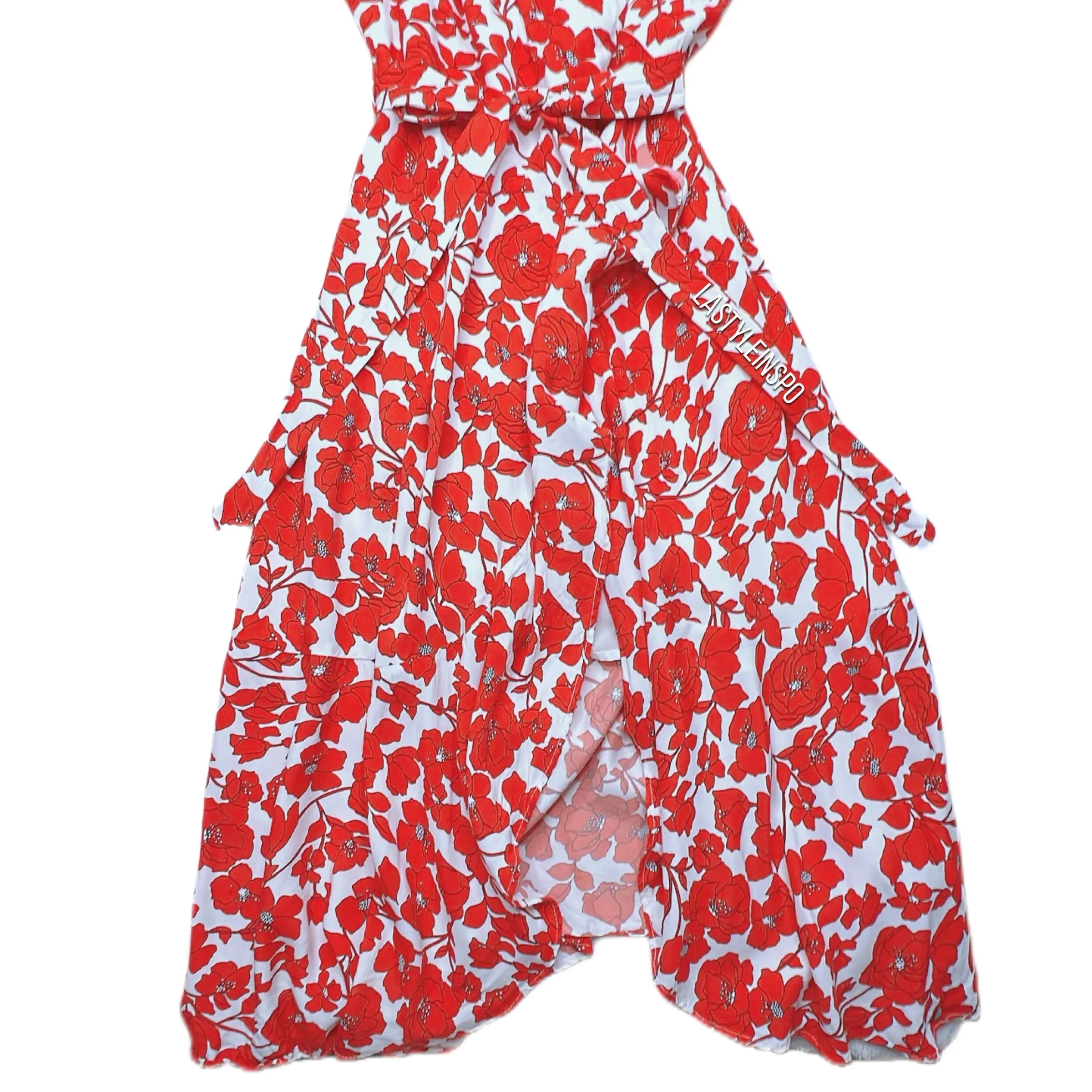 Bardot Floral White Red Dress Size Medium