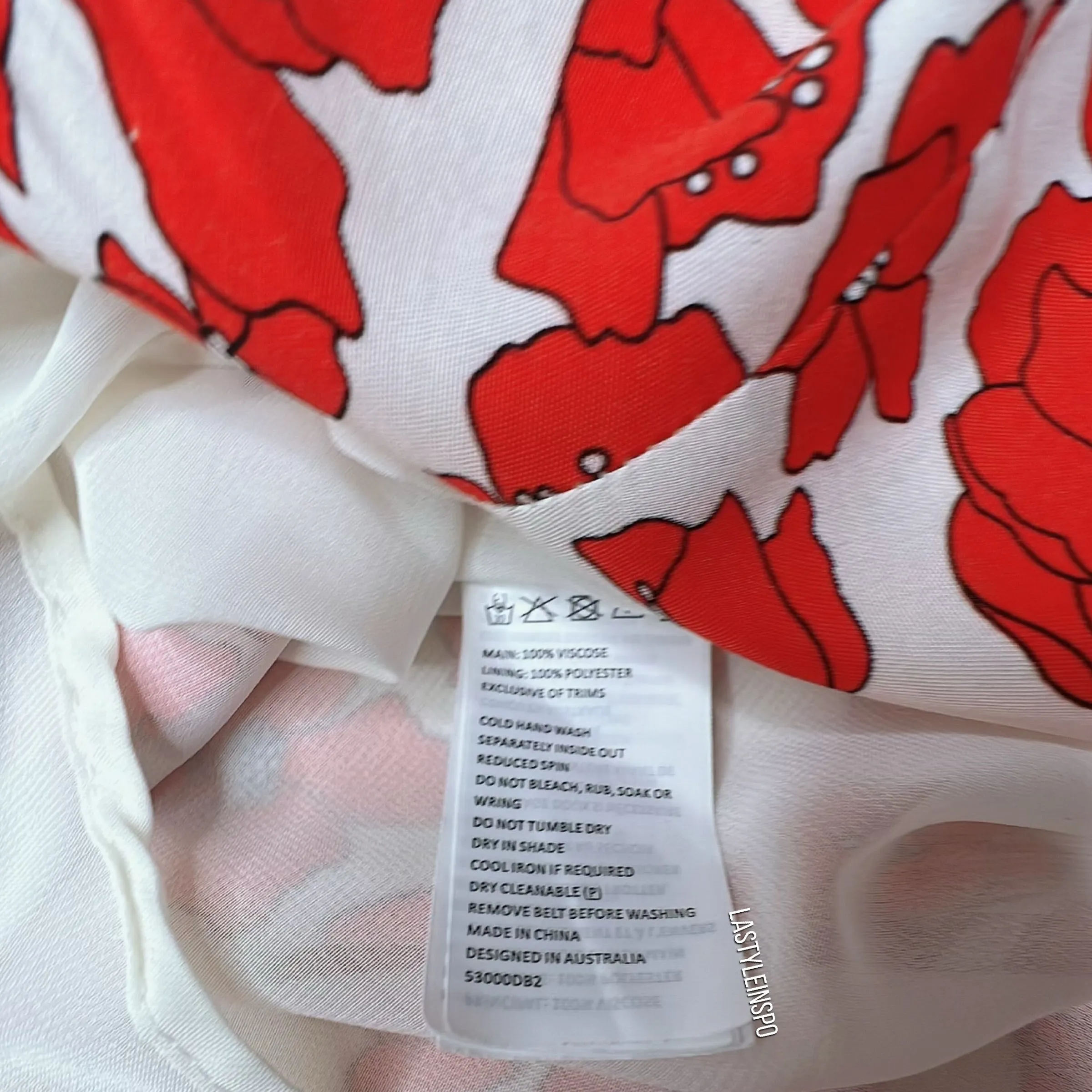 Bardot Floral White Red Dress Size Medium