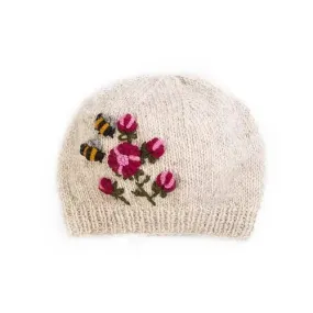 Bees & Flowers Knit Beanie