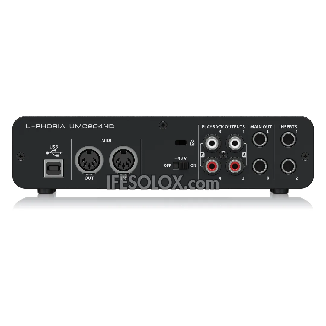 Behringer U-PHORIA UMC204HD 2x4 USB Audio/Midi Interface with Midas Mic Preamplifier - Brand New