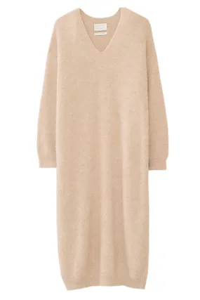 Beige Suri V Neck Dress