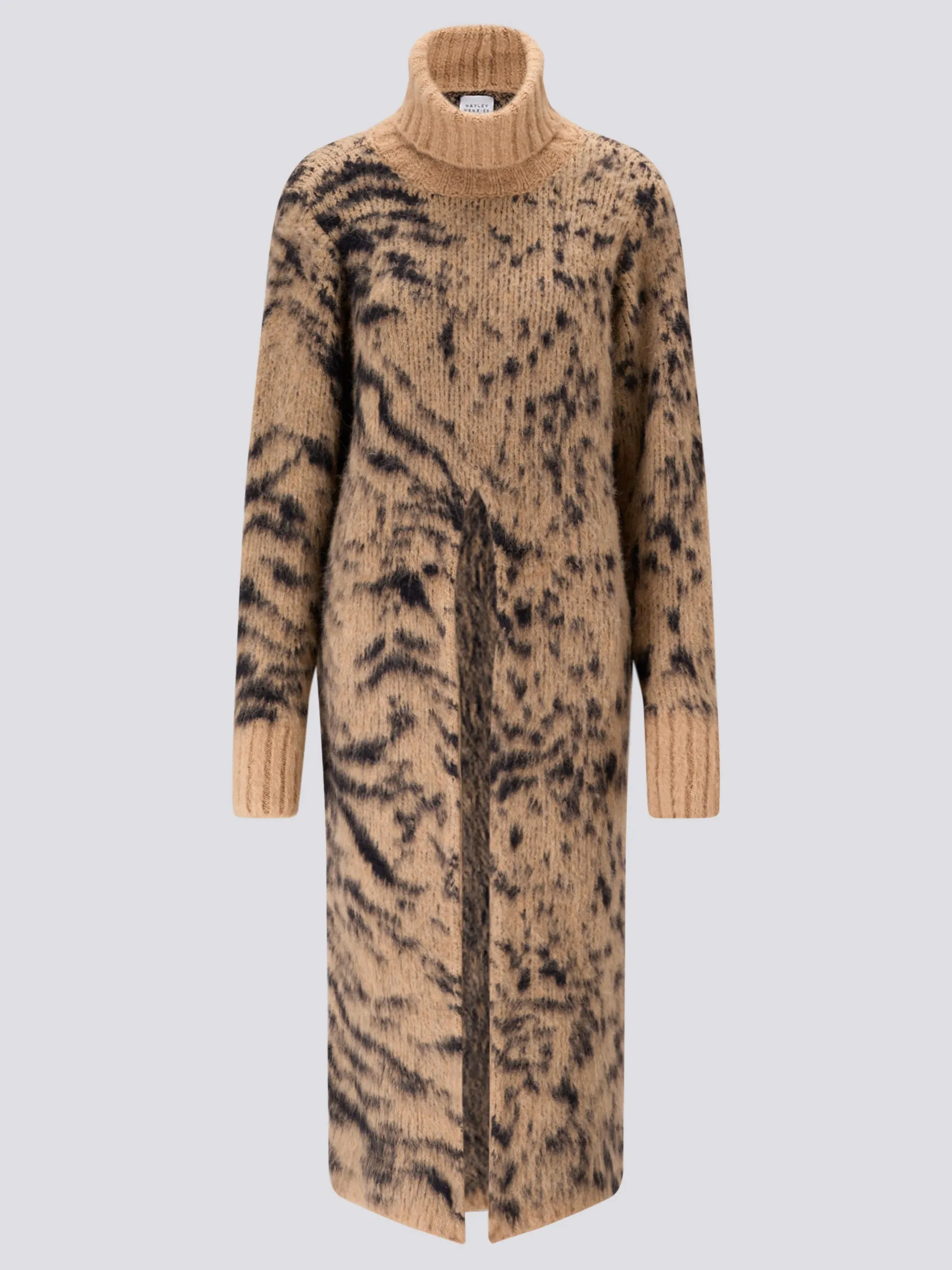 Big Meow Alpaca Jacquard Long Jumper Camel/Navy