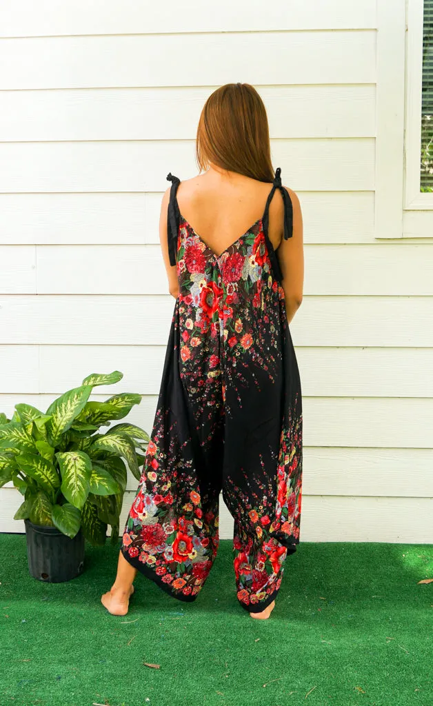 Black Floral Jumpsuit